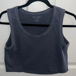 John Galt washed navy cropped tank
